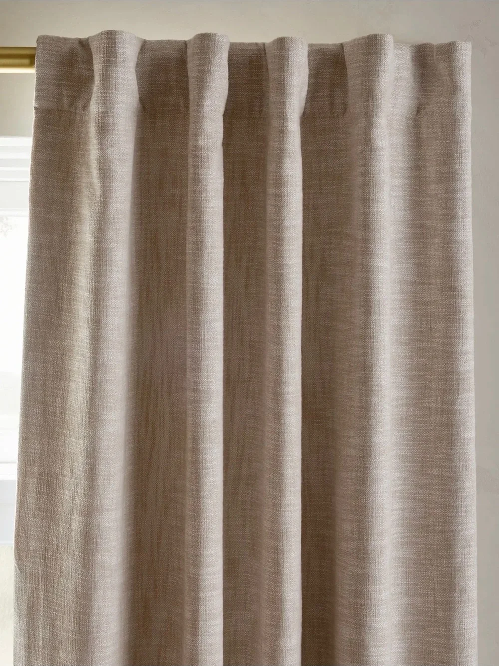 NWOT Quince Oatmeal Cotton Slub Room Darkening Curtain Panel - Retail 60